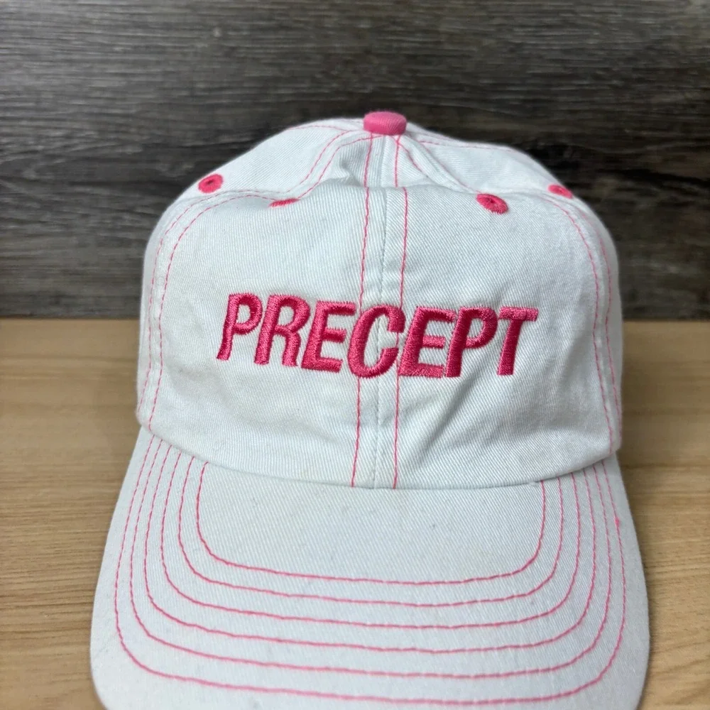 Precept Hat Cap Girls Youth‎ White Pink Golf Golfing Adjustable Kids